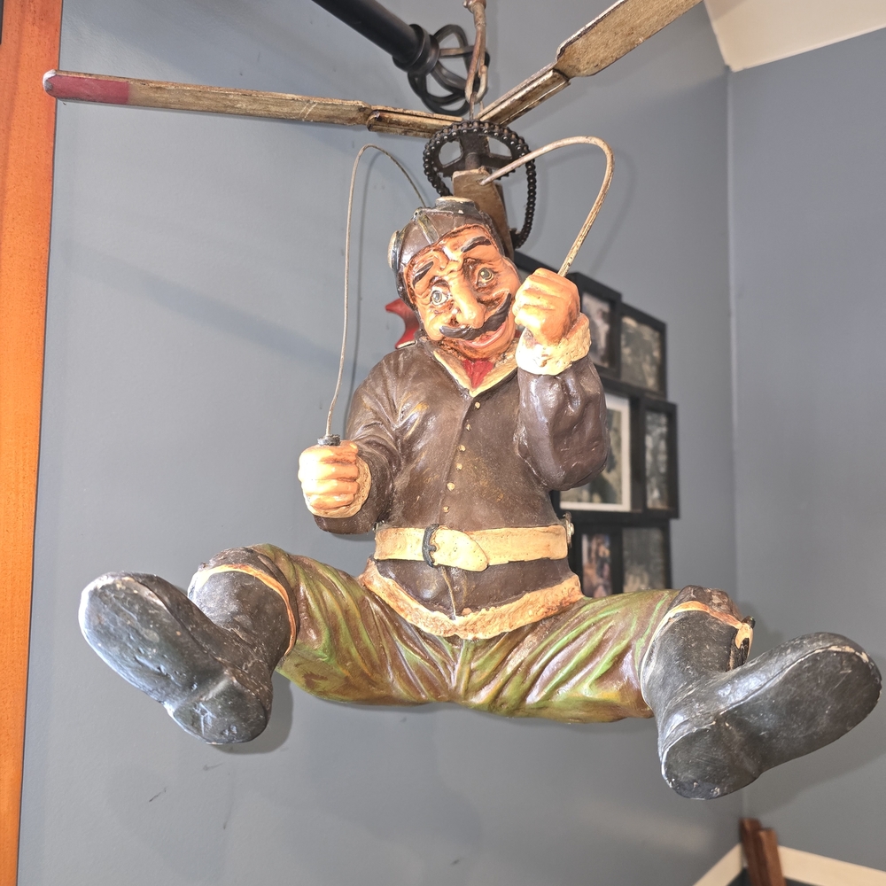 ULTRA RARE Hanging Flying Pilot Resin Sculpture by Filipino Artist Allan Agohob